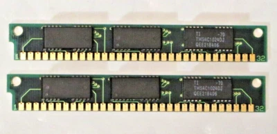 Vintage 2MB  (2 x 1MB) Used NEC 30Pin 3 Chip SIMM Memory Modules 424400-80 - Image 1 of 2