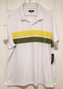 Alfani Mens XXL Polo White Yellow Green NEW - Picture 1 of 6
