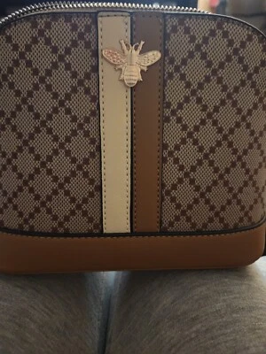 Womens Deluxity LA Mini Purse with Bee logo Brown - Image 1 of 4