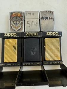 LOT OF 6 VINTAGE ZIPPO LIGHTERS All SPARKED - Picture 1 of 4