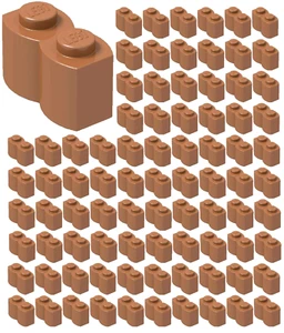 ☀️100x NEW LEGO 1x2 REDDISH BROWN Modified LOG Bricks #30136 BULK Parts Pieces - Picture 1 of 2
