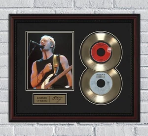 Disco Sting enmarcado en oro o platino 45 con firmas de reproducción - Imagen 1 de 4