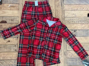 NWT! #14 Girl's Flannel Like Red Plaid Pajama Set by Komar Kids, Sz: 8 - Picture 1 of 5