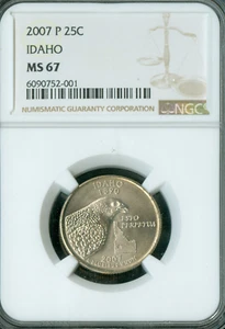 2007 P WYOMING QUARTER NGC MS66 BUSINESS STRIKE 2ND FINEST GRADED * - Picture 1 of 2