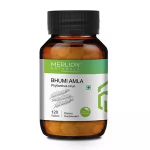 Bhumi Amla Tablets (Phyllanthus niruri), 500mg x 120 Tablets By Merlion Naturals - Bild 1 von 6