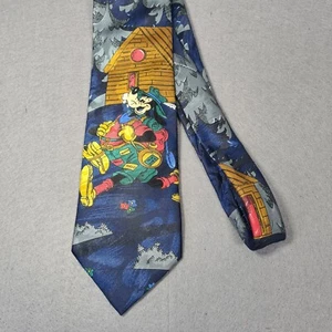 Vintage Mens Tie Goofy Mickey and Co Disney Character Novelty 100% Silk 1990's - Picture 1 of 8