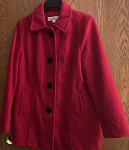Liz Claiborne Pea Coat  Red - Picture 1 of 9