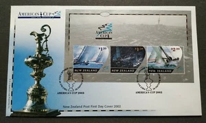 2002 New Zealand Sail Boat Ship Yachts America's Cup Miniature Sheet MS on FDC - Picture 1 of 2
