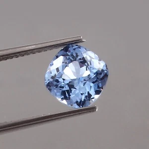 Natural Fine Flawless Blueish Aquamarine Loose Cushion Cut Gemstone 8x8 MM - Picture 1 of 4