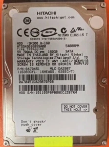 ⭐️⭐️⭐️⭐️⭐️ HDD Hard Drive SATA Laptop 2.5" Hitachi HTS545016B9SA00 160GB A70451 - Picture 1 of 3