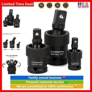 3-Piece Impact Universal Joint Set - 1/4", 3/8" and 1/2" Drive, CR-MO, Impact... - Picture 1 of 8