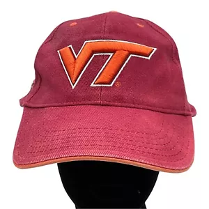 VIRGINIA TECH HOKIES Hat Cap Adjustable STEVE & BARRY'S Maroon Embroidered Logo - Picture 1 of 5
