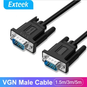 VGA 15pin Male to SVGA Male Cable PC Monitor Extension HDTV Computer LCD Screen - Picture 1 of 18