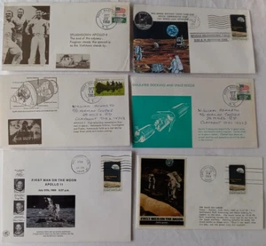 UNITED STATES 1968 - 69 SELECTION OF 6 DIFFERENT APOLLO SPACE PROGRAMME COVERS 1 - Picture 1 of 1