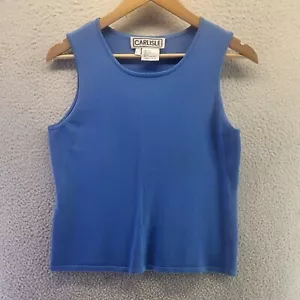 Camiseta sin mangas Carlisle para mujer grande azul sin mangas rayón pulóver elástico - Imagen 1 de 11