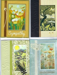Handmade SYMPATHY CARDS #S27--Lot of 4 - Picture 1 of 1