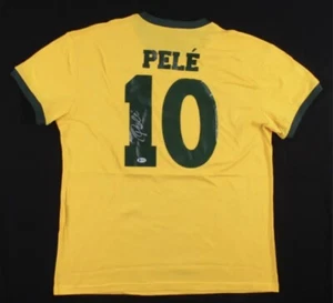 Brazil Pele Authentic Signed Soccer Jersey Autographed BAS Beckett COA - Picture 1 of 4