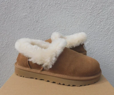 ZAPATOS PANTUFLAS UGG NITA CASTAÑO GAMUZA/LANA PUÑO, MUJER US 9/ EUR 40 ~NUEVOS Foto 1 de 4
