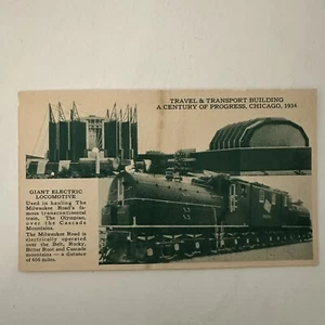 c1934 Reise- & Transportgebäude Elektrolokomotive CHICAGO IL Postkarte - Bild 1 von 2