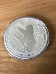 Lunar 2010 10oz Perth Mint Year of the Tiger 999 Silver $10 Bullion BU Coin - Picture 1 of 4