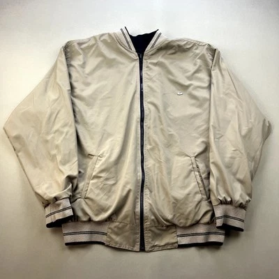 Lacoste Bomber Jacket Adult Large Tan Black Reversible Full Zip Crocodile Logo - Image 1 of 4