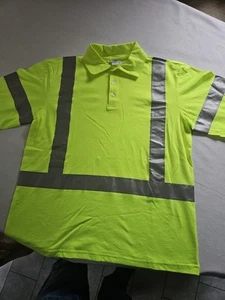 High Vis Reflective 3 Button Golf Type Shirt - Picture 1 of 10