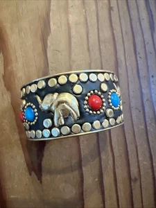 Elephant Studded Bangle Bracelet Gems - Picture 1 of 5