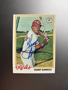 CHAMP SUMMERS 1978 TOPPS AUTOGRAPHED SIGNED AUTO BASEBALL CARD - Picture 1 of 1