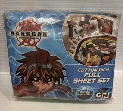 Bakugan Battler Brawlers Full Cotton Blend Sheet Set Flat Fitted 2PCase CN READ - Image 1 of 4
