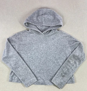 Juicy Couture Hoodie Damen XS grau Velour Strass Logo Ärmel Made in USA* - Bild 1 von 15