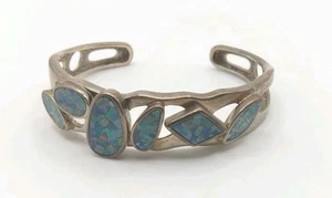 Sterling Silber WK Whitney Kelly Mosaik Opal Armreif Armband - Bild 1 von 7