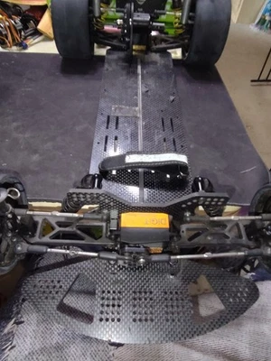 Custom Built Exotek Upgraded Carbon Fiber 1/10 RC Drag Car Roller Slider Chassis - Image 1 of 4
