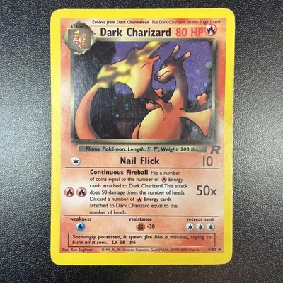 Dark Charizard 4/82 Team Rocket Holo UNLIMTED MP -HP JY - Image 1 of 4