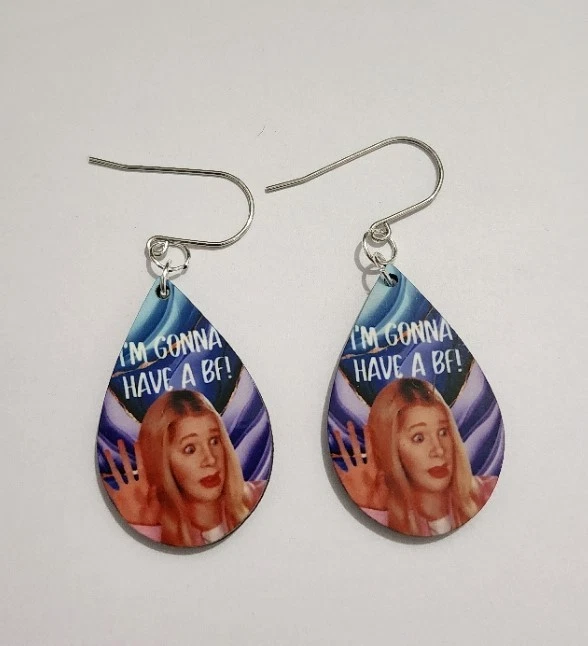 Pendientes de lágrima White Chicks I'm Gonna Have A BF con ganchos hipoalergénicos Foto 1 de 1