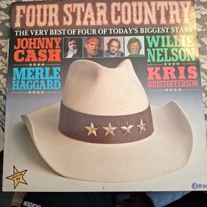 JOHNNY CASH/WILLIE NELSON/MERLE HAGGARD/KRIS KRISTOFFERSON 4-STAR COUNTRY DBL LP - Picture 1 of 7