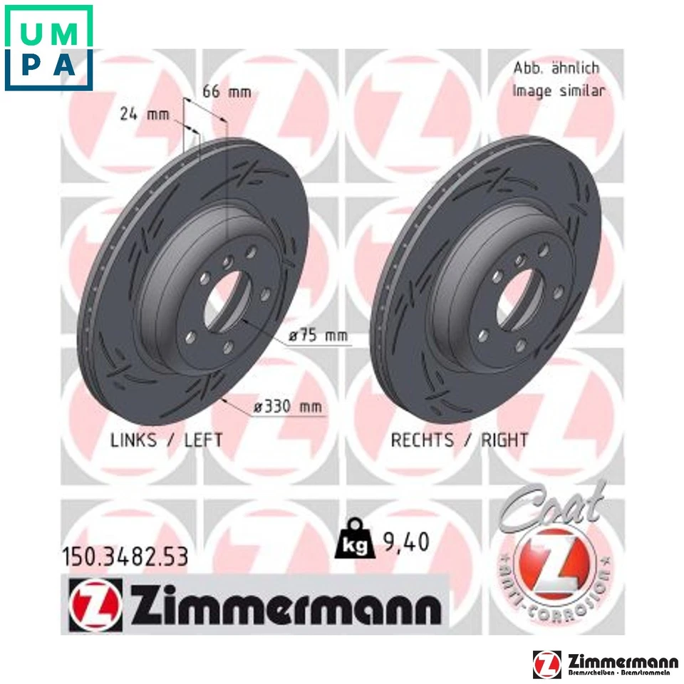 2x BRAKE DISC 150.3482.53 FOR BMW N20B20C/B20A/B20D 2.0L 4cyl 5 SERIES 2.5L 6cyl - Image 1 of 4