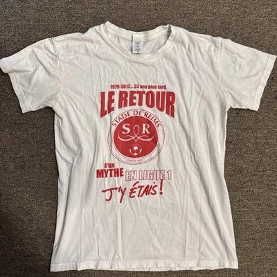 Camisa Stade de Reims Vintage Futebol França Ligue 1 Vignoble de Champagne  - Imagem 1 de 4