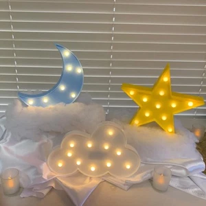 Stars, Moon and Clouds Logo Night Light, Cute Baby Room Decoration Night Ligh... - Picture 1 of 6