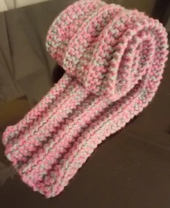 Hand-knitted Child's Scarf, 32.5 Inches, "Candy Floss" - Picture 1 of 1