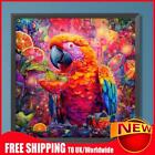 5D DIY Full Round Drill Diamond Painting Colourful Parrot Kit Home Decor 30x30cm