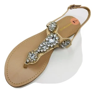 NWT Max Studio Size 7 Jewel Rhinestone Crystal Sandals - Picture 1 of 9