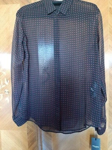 Neu mit Etikett NEU Saint Laurent Shirtbluse transparent schwarz rot gepunktet 38 8 - Bild 1 von 10