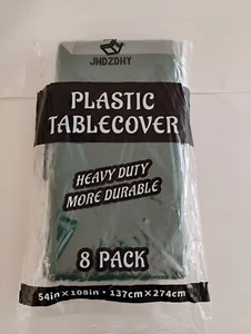 Table Cover Rectangle Tablecloth Reusable Plastic Party Birthday 54" x 108" - Picture 1 of 4