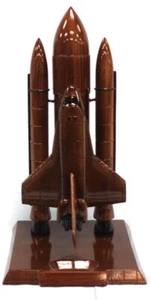 NASA Space Shuttle On Solid Rocket Boosters - Wooden Desktop Model. - Picture 1 of 2