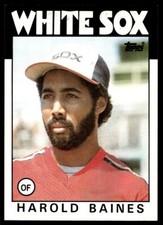 1986 Topps Baseball Card Harold Baines Chicago White Sox #755