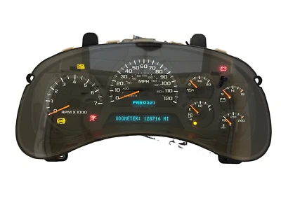 Speedometer Instrument Cluster Gauges 2002 Trailblazer 128,716 Miles REBUILT - Image 1 of 3