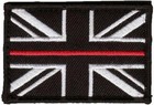 Thin Red Line - Fire Service - Union Jack Hook backed patch ( Badge UK Brigade