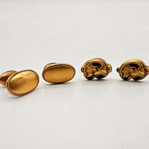 Antique Gold Filled YG Art Nouveau Portrait Cufflinks 2x pairs 8.9 gm - Picture 1 of 9