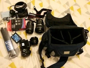 Canon EOS 750D Camera - with 18-55mm ,50 mm, 10-22 mm Lenses & Manfrotto Tripod - Picture 1 of 14