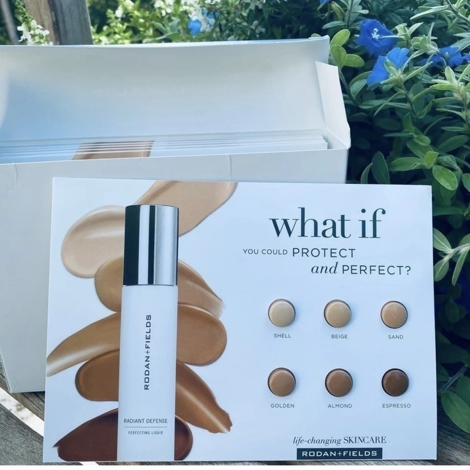 NEW Box Of 10 Radiant Defense Rodan +Fields Sample Cards 6 Shades Each Card - Image 1 of 4
